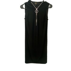Alfani Black Sleeveless Midi Dress with Zipper Detail